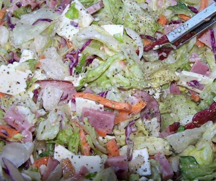 Featured image showing the finished Italian sub salad ready to eat.