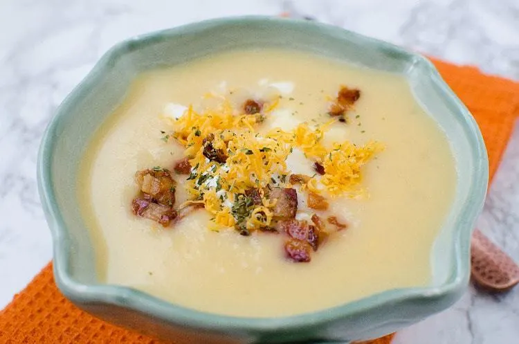Soup in the slow cooker is a great meal for busy weeknights. Put all of the ingredients in and you'll have delicious crock pot loaded baked potato soup. 