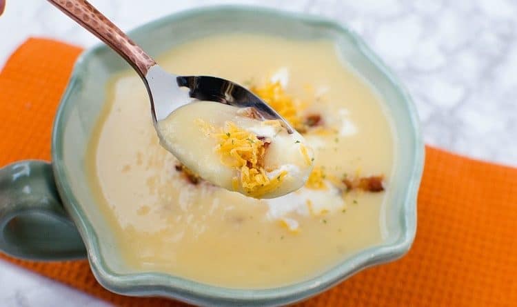 Crock Pot Loaded Baked Potato Soup Recipe Midlife Healthy Living
