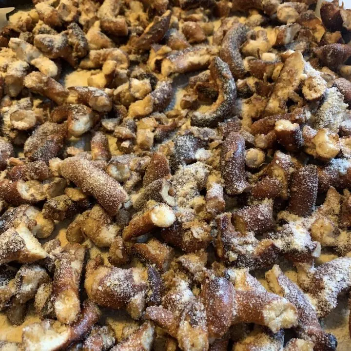 pretzels sprinkled with seasoning