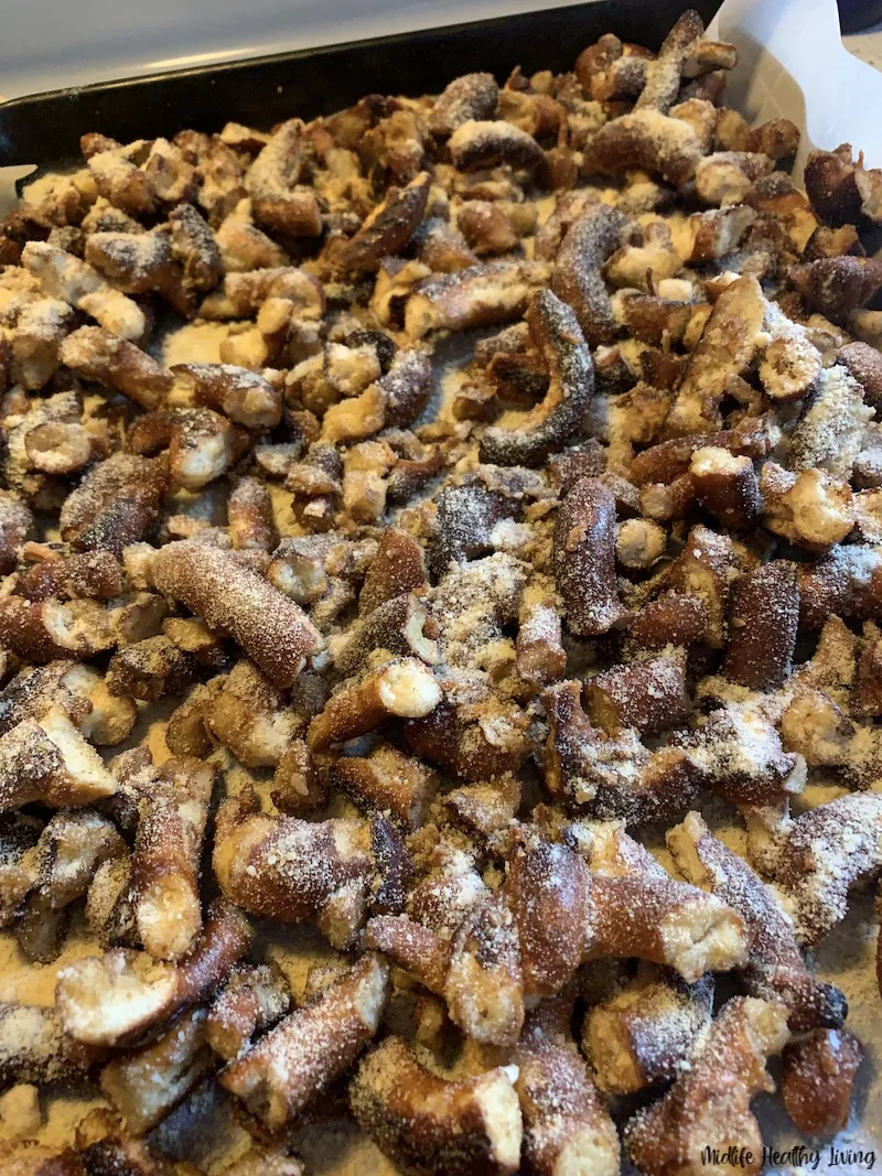 pretzels sprinkled with seasoning