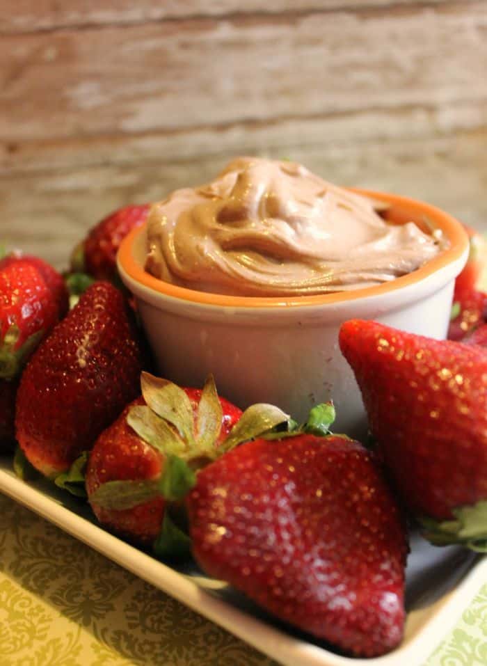 Sometimes nothing but a sweet taste of chocolate will do to curb those cravings. But you don't want to sabotage your healthier eating.  This Skinny Chocolate Fruit dip is delicious and thick- indulging your sweet tooth without padding your waist.