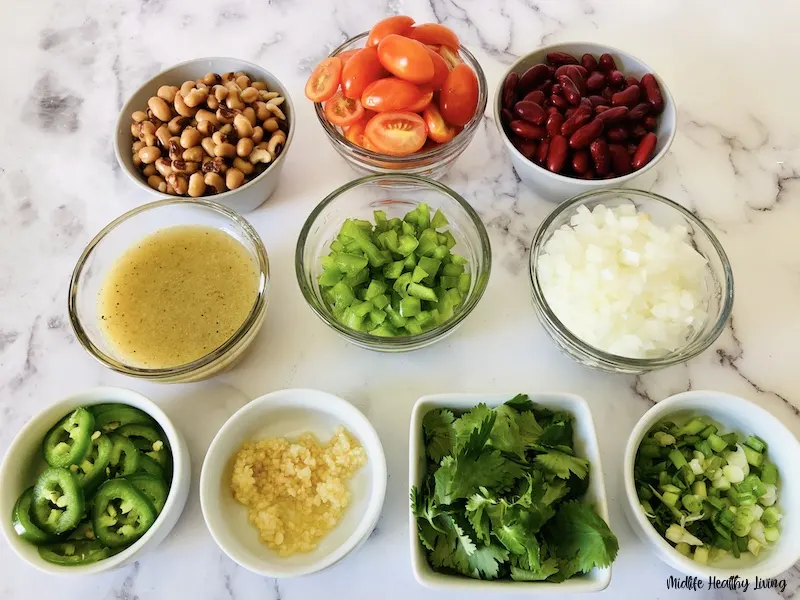ingredients ready to be made into Texas caviar. 