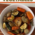 Pinterest image for balsamic roasted root vegetables