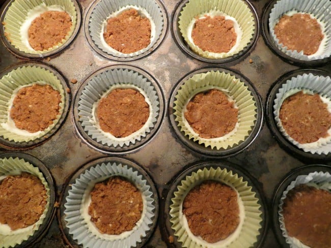Here we see the pumpkin spice cups ready for their top layer of chocolate. 