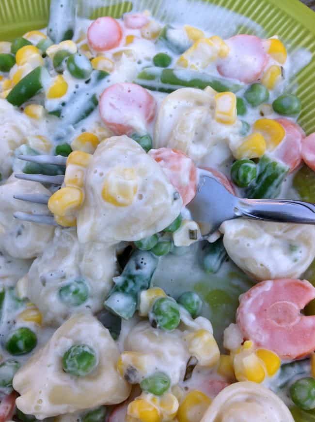 creamy tortellini primavera