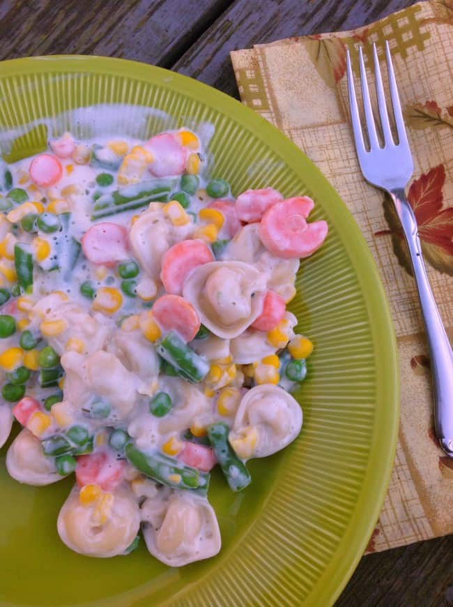 creamy vegetable tortellini