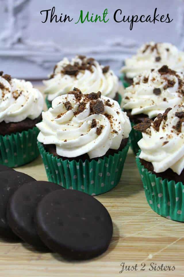It's Girl Scout Cookie time! Stock up and make Thin Mint Cupcakes.