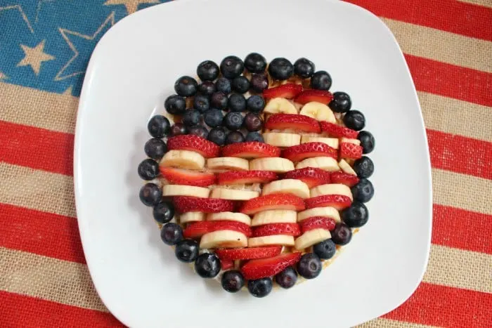 Patriotic Flag Waffles Recipe. Celebrate the USA with a delicious fruit filled breakfast. 
