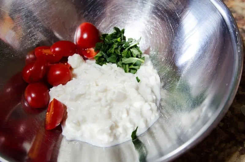 If you are trying to live a healthy lifestyle and make better food choices, this recipe for Cottage Cheese Caprese Salad is easy and delicious!