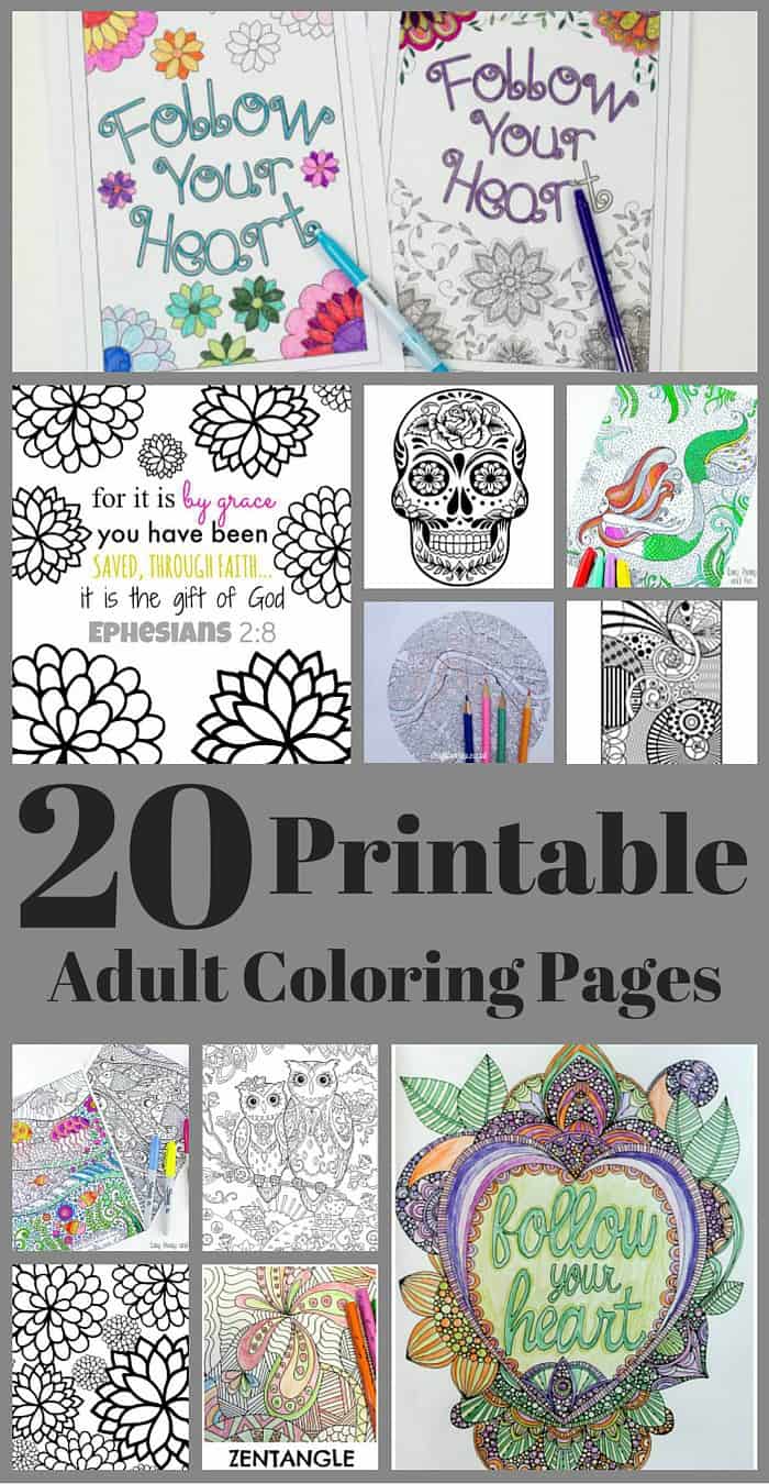 20 Free Adult Coloring Pages