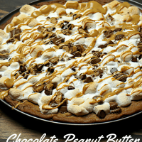 Chocolate Peanut Butter Dessert Pizza