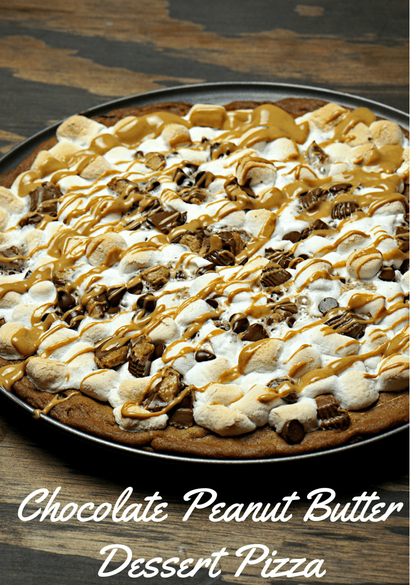 Chocolate Peanut Butter Dessert Pizza www.just2sisters.com