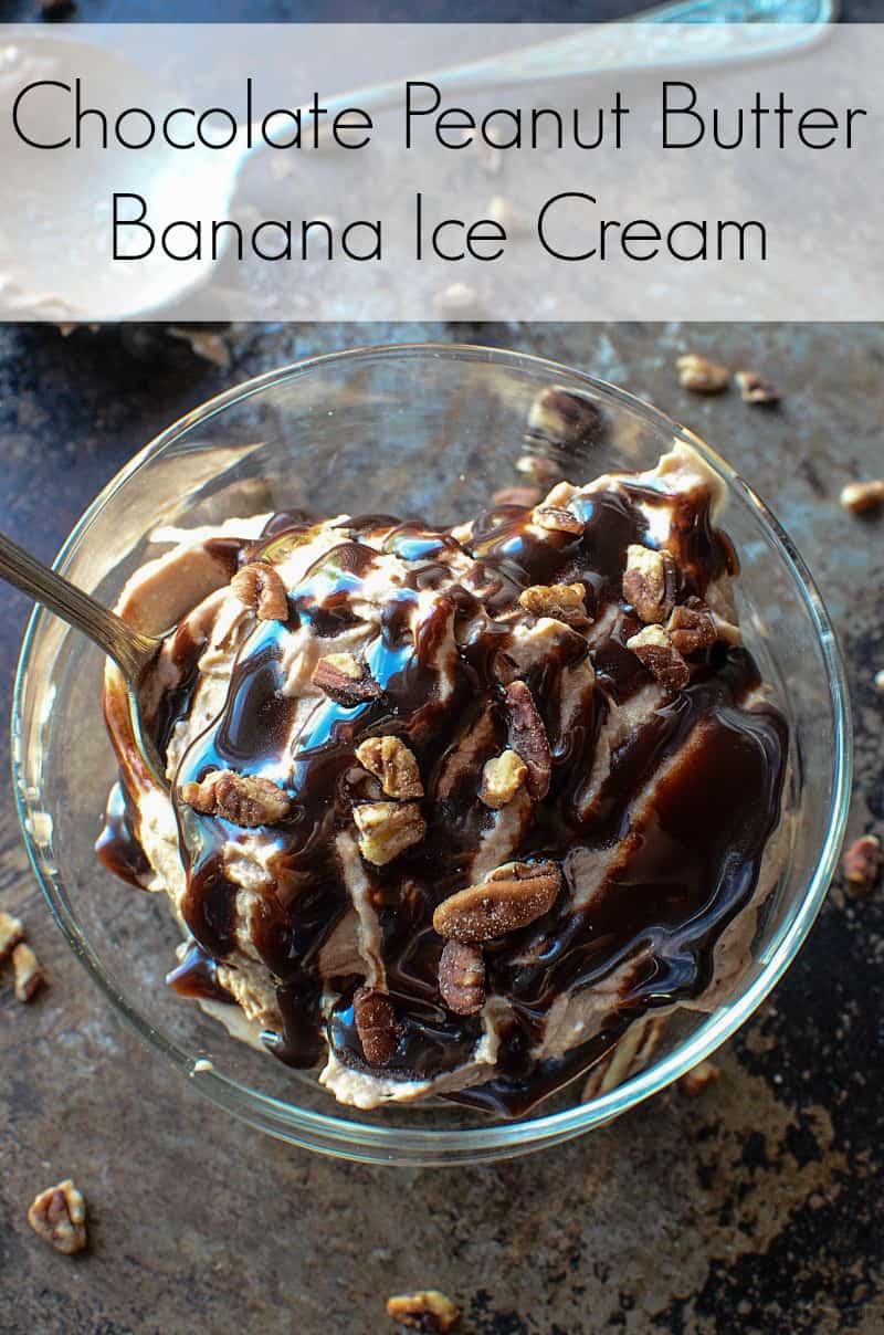 Chocolate Peanut Butter Banana Ice Cream just2sisters.com