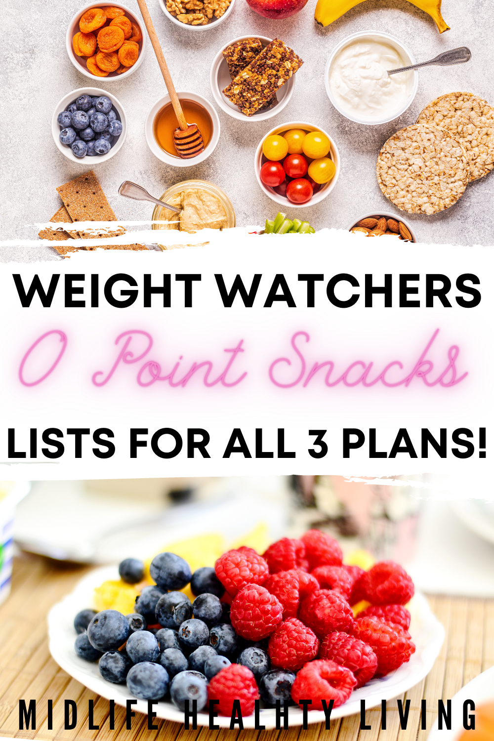 Pin showing healthy snacks with the title of weight watchers snacks less than 1 freestyle smart point