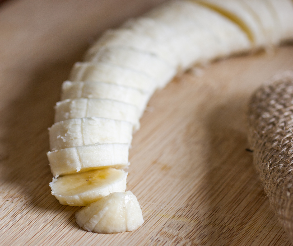 sliced banana for usa flag waffles