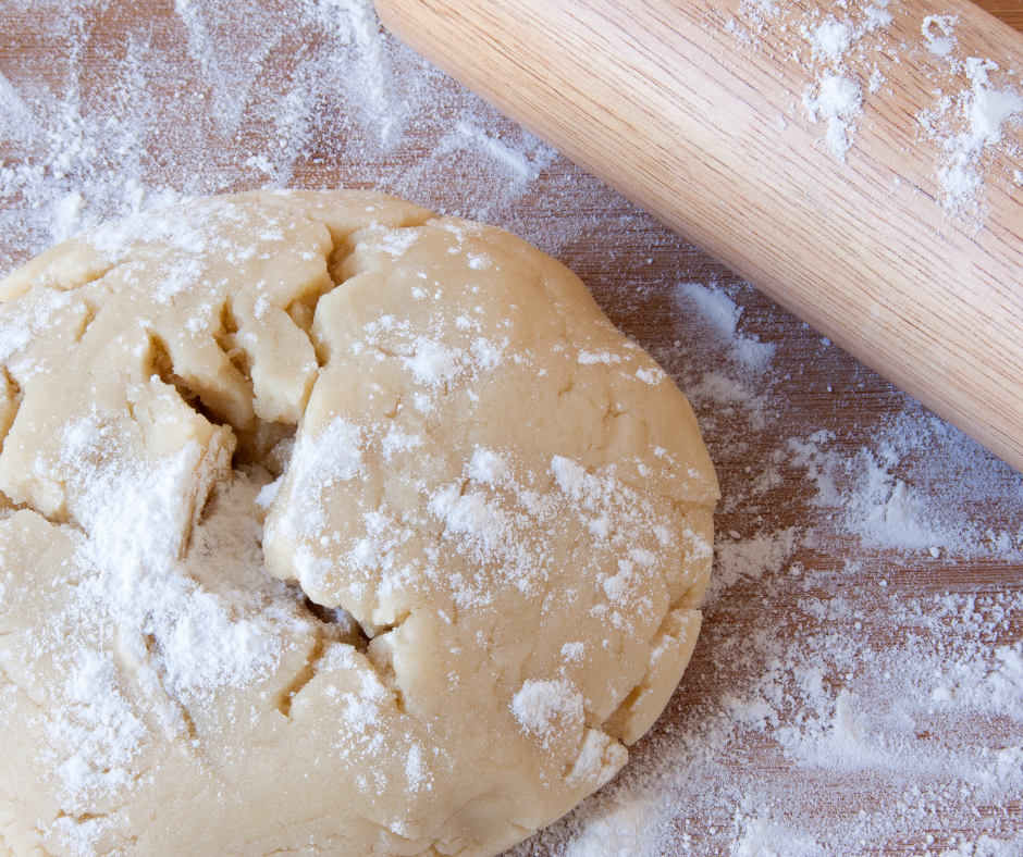 sugar cookie dough in a ball. 