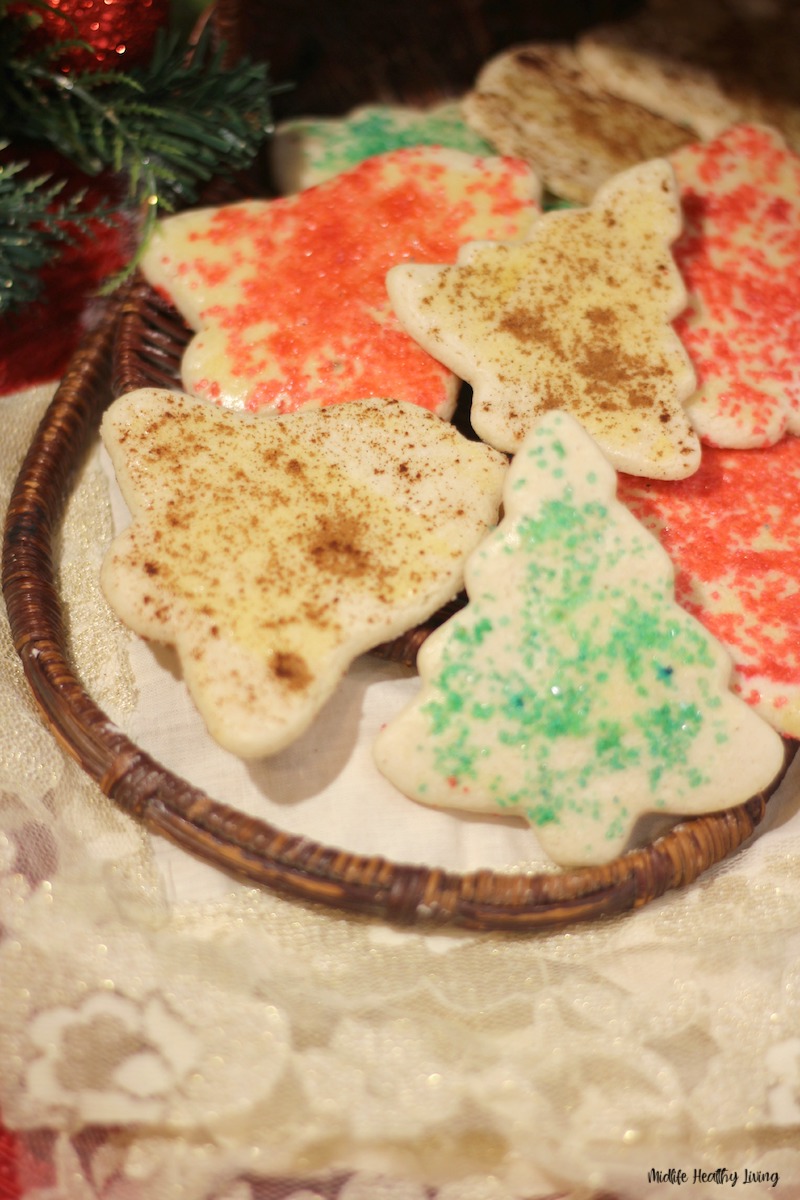 close up view of the finished grandma's sand tart cookies ready to eat. 