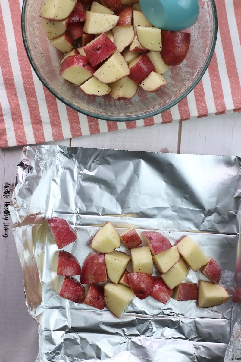 potatoes in the foil packs. 