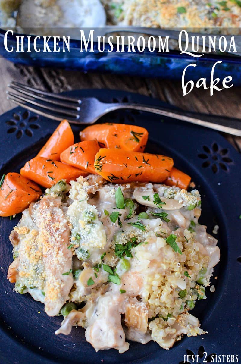 Mushroom Chicken Quinoa Bake makes a perfect comfort food casserole. 