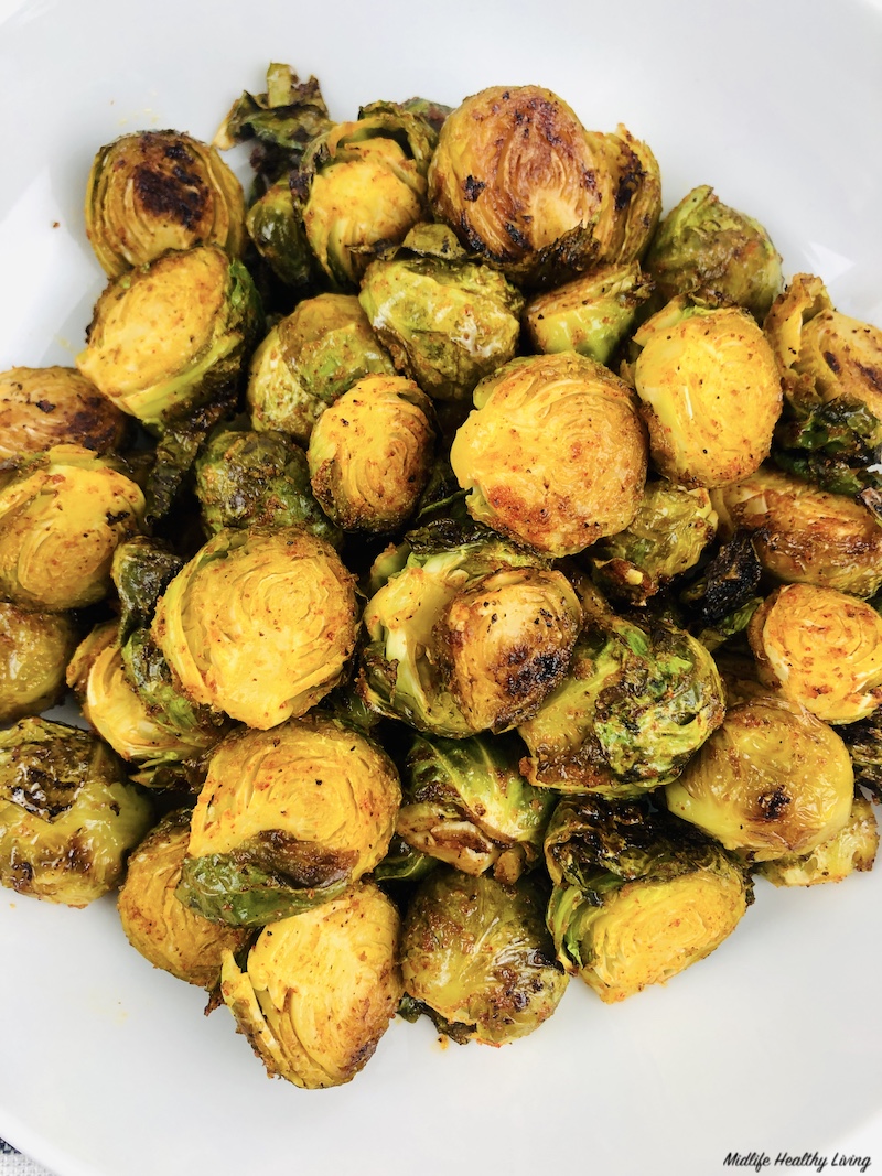 Finished recipe for Brussels sprouts. 