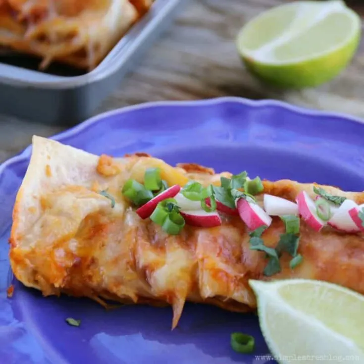 These easy Weight Watchers chicken enchiladas are easy to make, perfect for all three myWW plans, and family friendly. It's a great weeknight meal everyone will love.