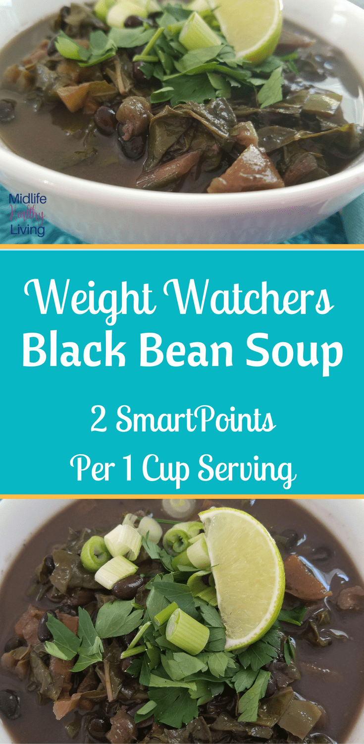 Weight Watchers Black Bean Soup is a great 2 SmartPoint meal that is delicious and easy to make! This Instant Pot Soup is ready in under 30 minutes!