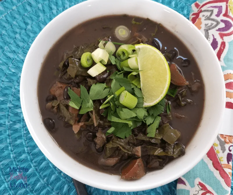 Weight Watchers Black Bean Soup is a great 2 SmartPoint meal that is delicious and easy to make! This Instant Pot Soup is ready in under 30 minutes!