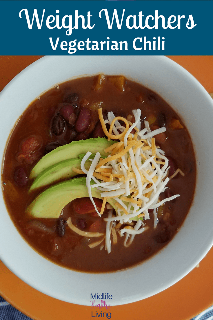 Instant Pot Vegetarian Weight Watchers Chili is a great meal ideal that everyone will enjoy! A perfect Meatless Monday dish ready in just minutes!