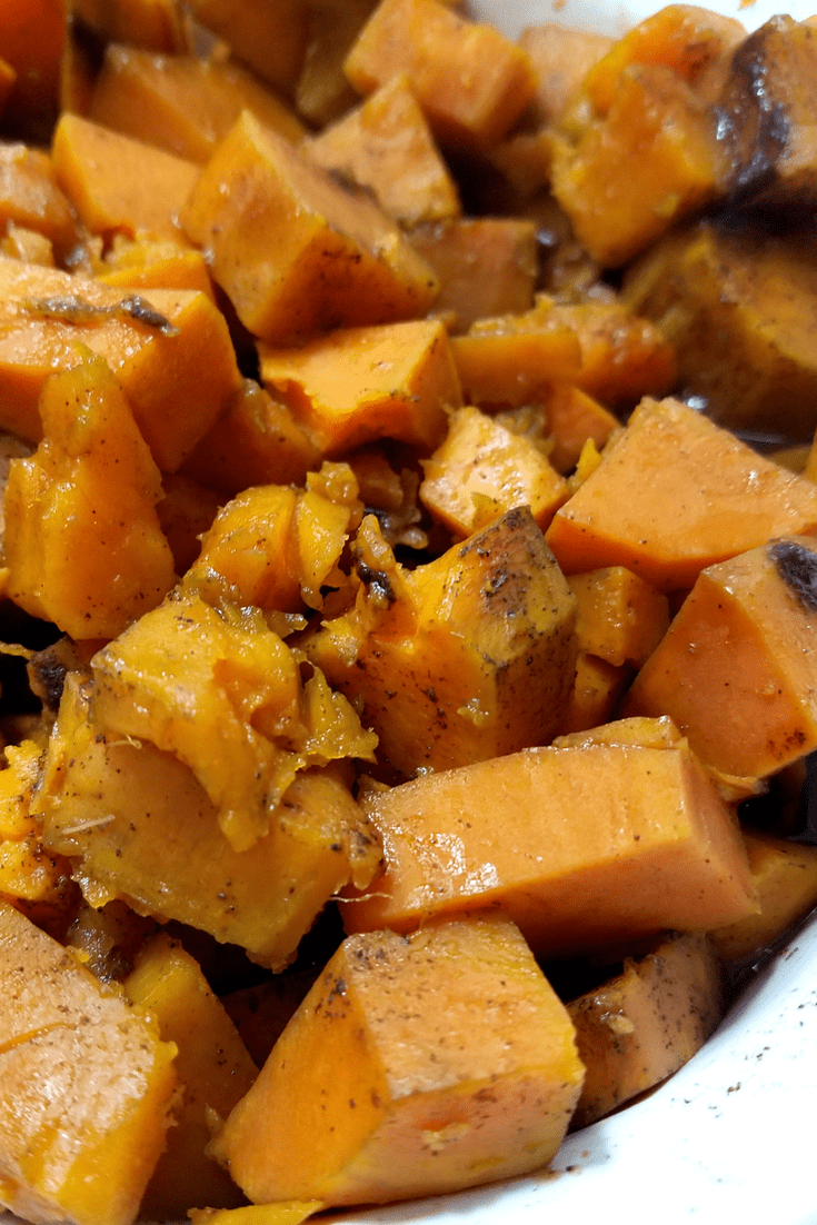 Here we see the finished Instant Pot Sweet Potatoes ready to eat.