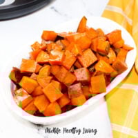 A look at the finished weight watchers sweet potatoes.