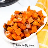 A look at the finished weight watchers sweet potatoes.