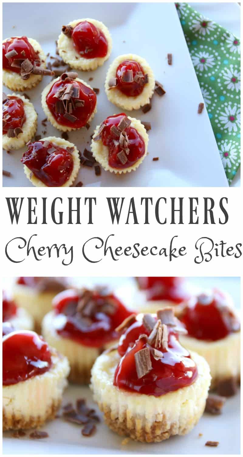 These Weight Watchers Cherry Cheesecake Bites are simple and perfect for any time of the year. There is only 5  Weight Watchers Smart Points in each serving!