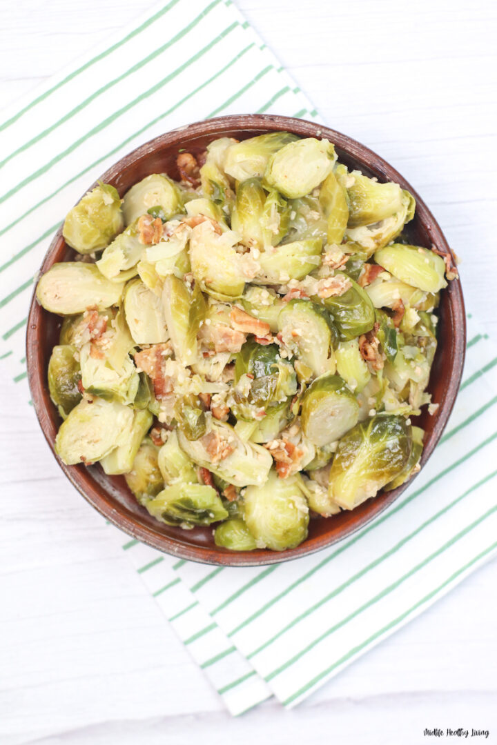Instant Pot Brussels Sprouts with Bacon and Garlic