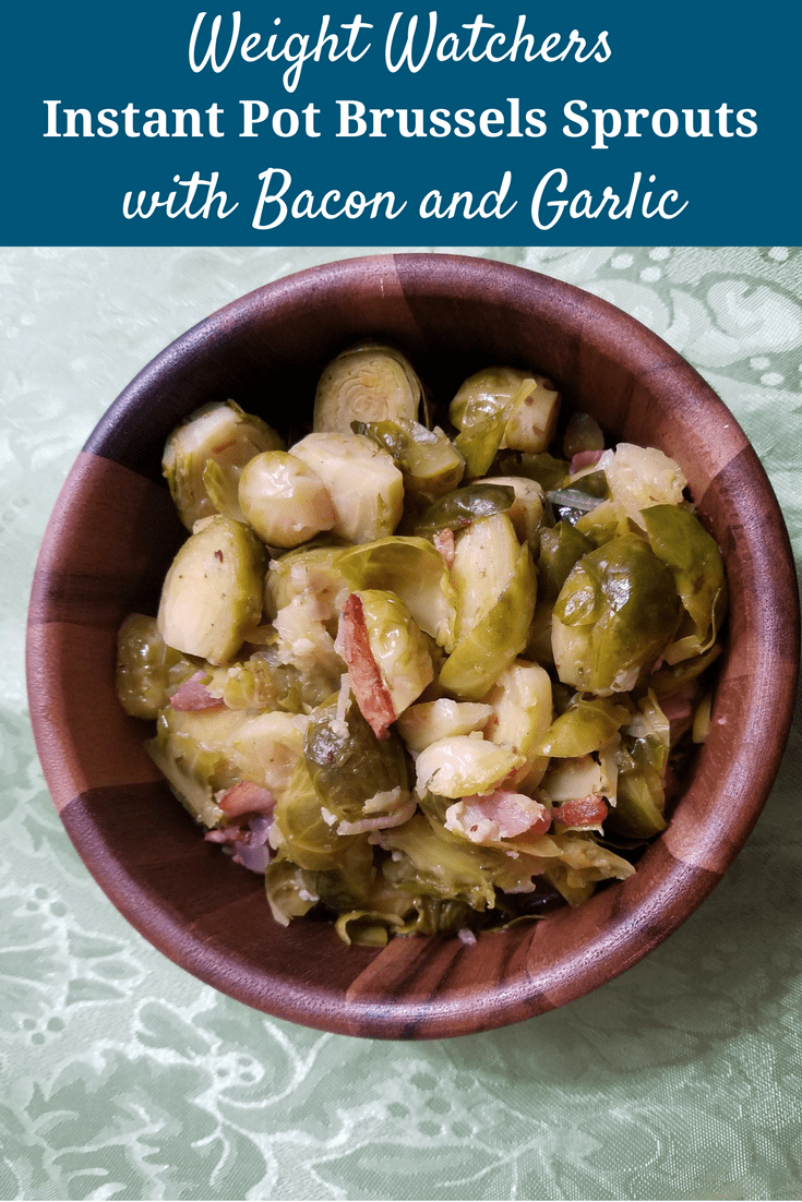 Instant Pot Brussels Sprouts with Bacon and Garlic are the perfect side dish for any meal! Make these in just a few minutes!