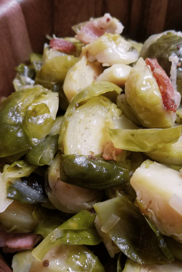 Instant Pot Brussels Sprouts with Bacon and Garlic are the perfect side dish for any meal! Make these in just a few minutes!