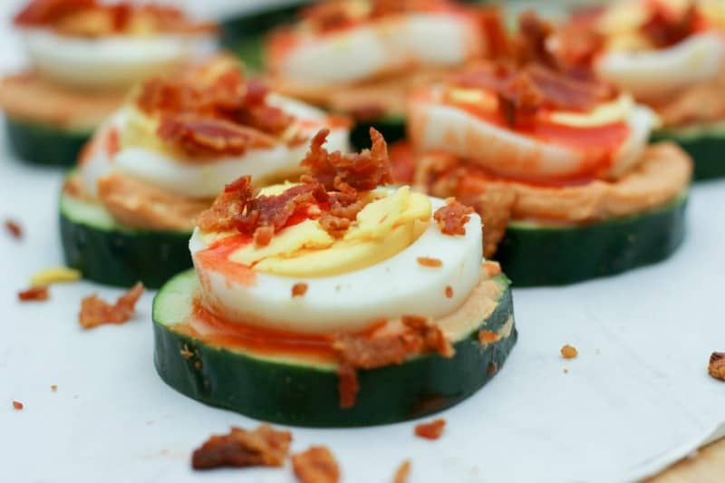 Bacon and Egg Cucumber Bites