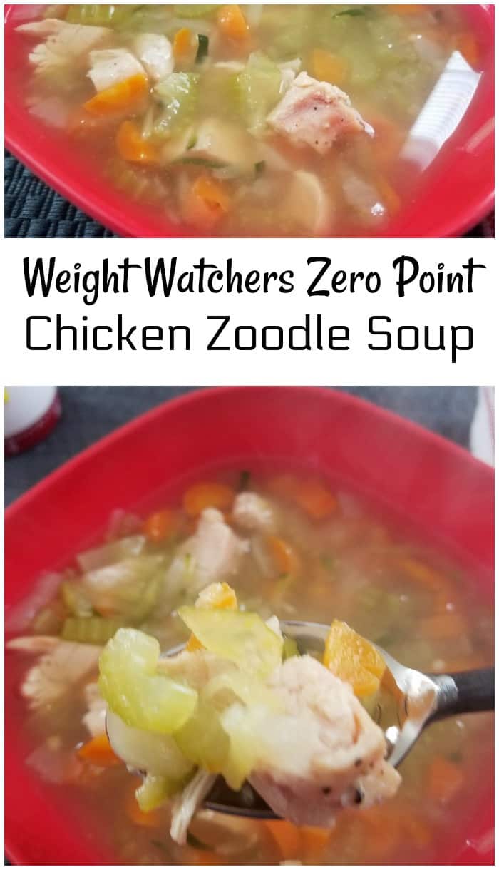 This Instant Pot Weight Watchers Chicken Zoodle Soup recipe is a great option for a delicious zero point meal that will satisfy your cravings and fit your diet!