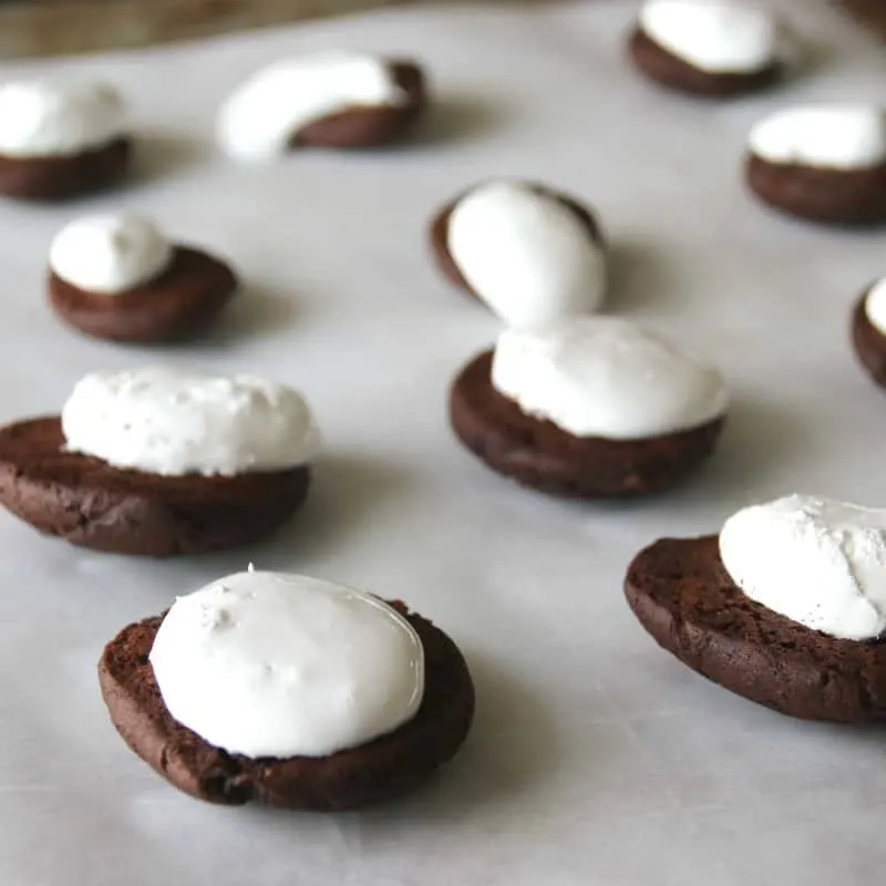 There's nothing like a light chocolately treat to satisfy your sweet tooth. This Weight Watchers friendly Whoopie Pie recipe pairs well with an ice cold glass of milk. Enjoy! 