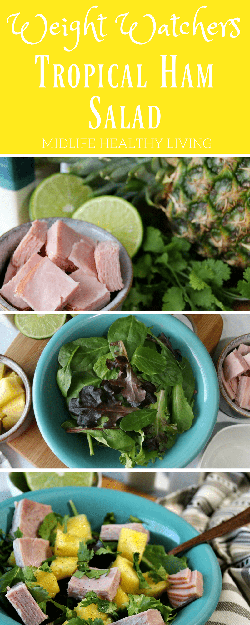 This Weight Watchers Tropical Ham Salad is so simple and only takes a few minutes to make. There is only 3 Weight Watchers Freestyle Smart Points in each serving!