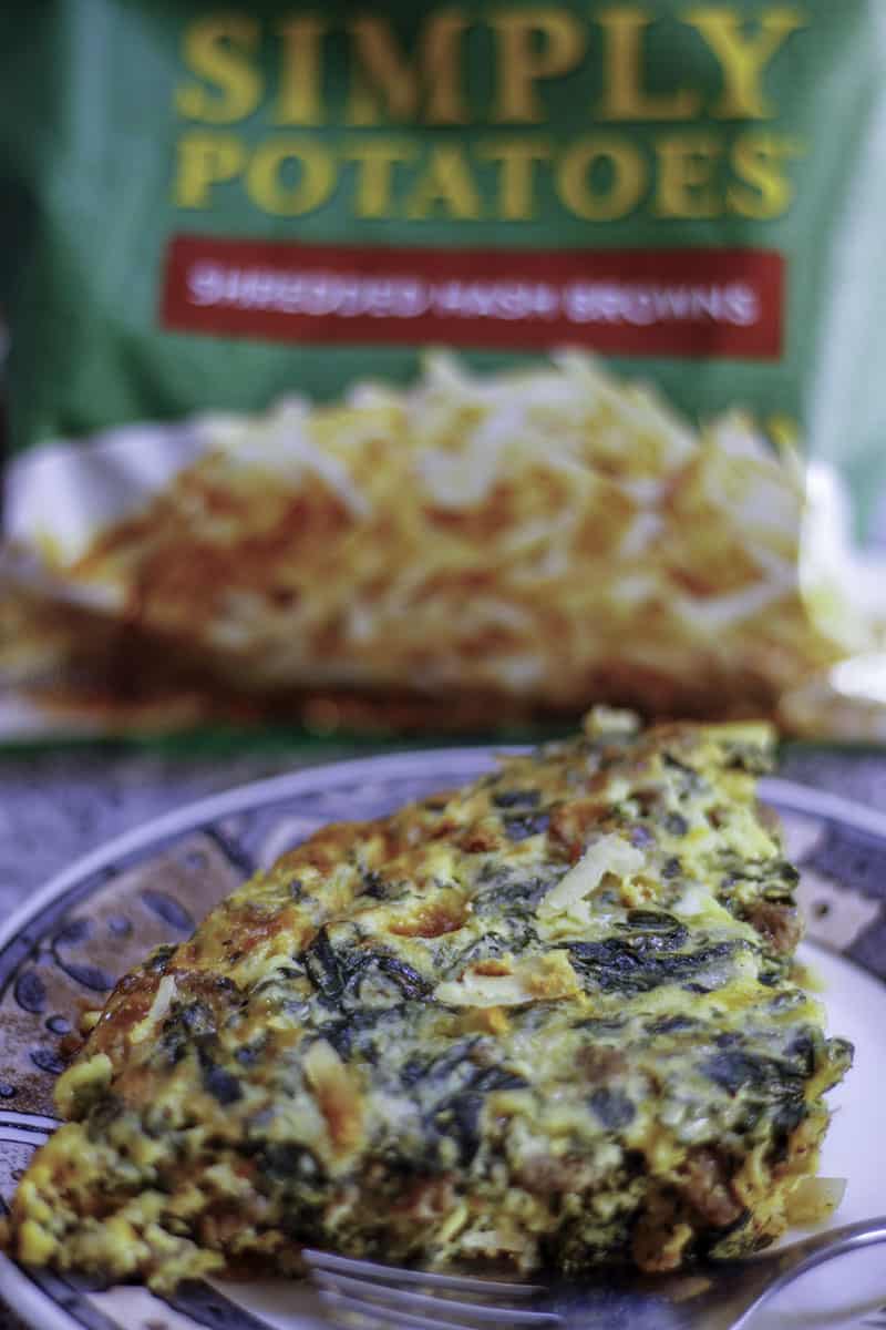 Spinach and Sausage Quiche with Potato Crust Recipe