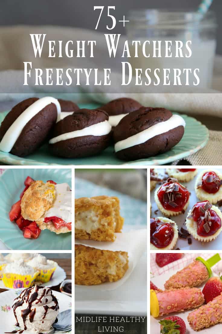 Where are my dessert lovers? Today I'm sharing the ultimate Weight Watchers Freestyle Dessert Recipes roundup...there are more than 75 Freestyle desserts here! That's right, almost 100 recipes for you to make to curb that sweet tooth. #weightwatchers #freestyle #desserts #recipes