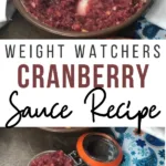 Pin showing the finished weight watchers cranberry sauce