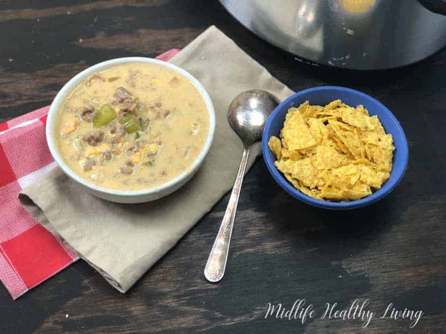 Crock Pot Cheeseburger Soup