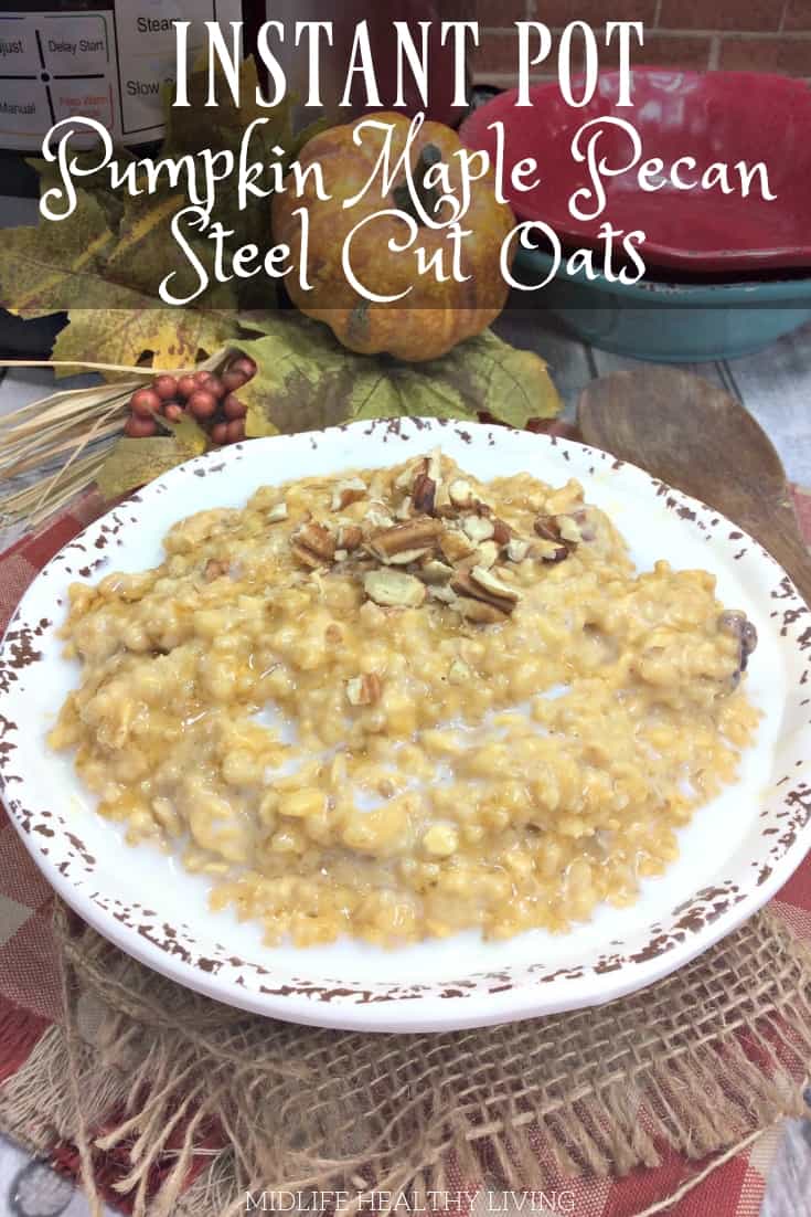 When Fall rolls around we all want something warm and hearty for breakfast, right? These Instant Pot pumpkin maple pecan steel cut oats hit the spot. They're sweet, healthy, and packed with great ingredients to keep you full and satisfied all morning long.