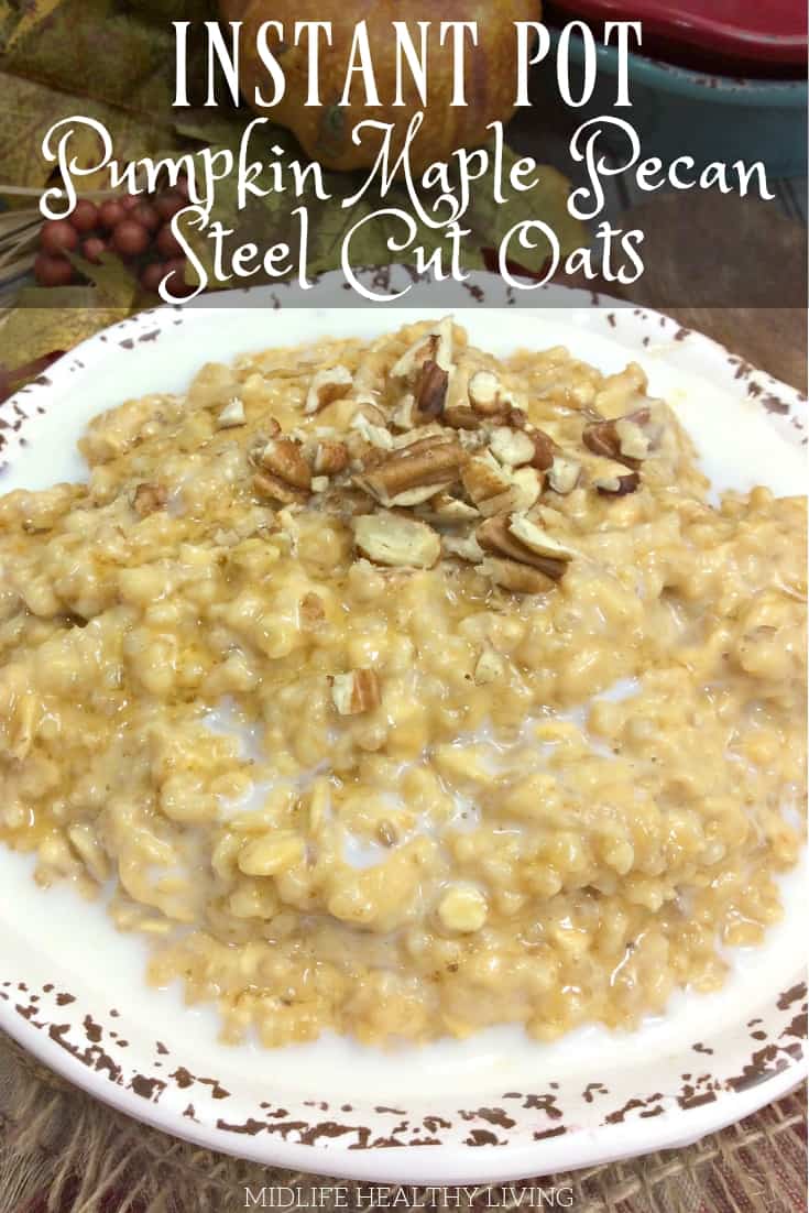 When Fall rolls around we all want something warm and hearty for breakfast, right? These Instant Pot pumpkin maple pecan steel cut oats hit the spot. They're sweet, healthy, and packed with great ingredients to keep you full and satisfied all morning long.