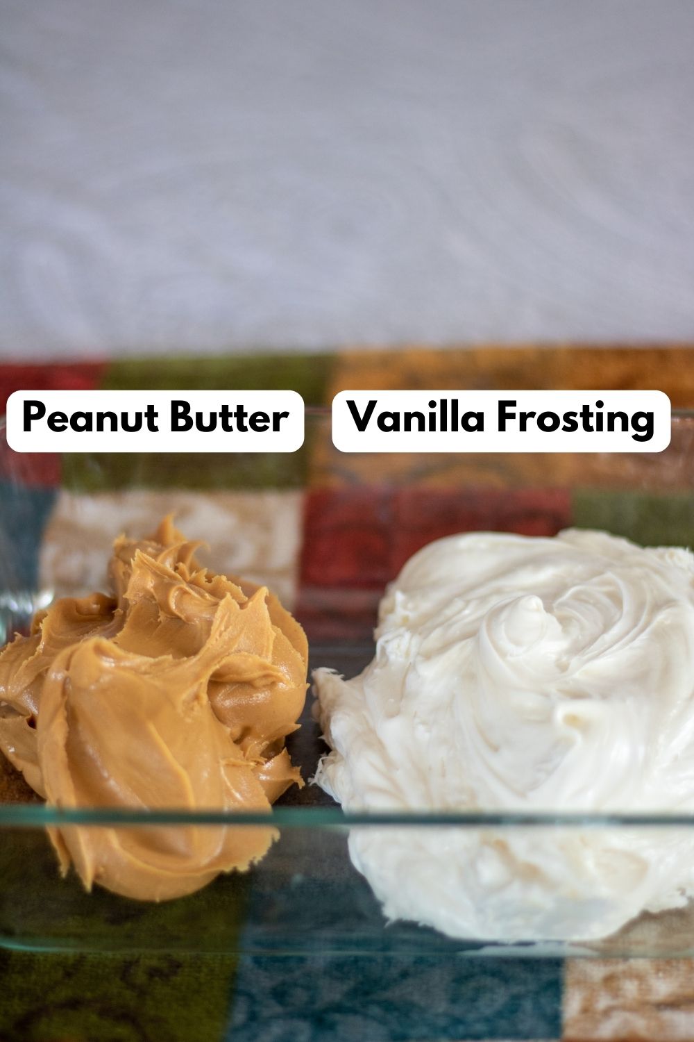 2 Ingredient Peanut Butter Fudge ingredients labeled
