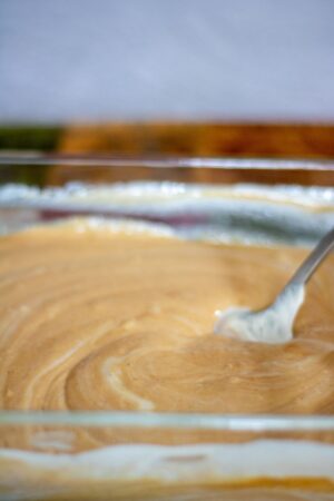 2 Ingredient Peanut Butter Fudge being mixed