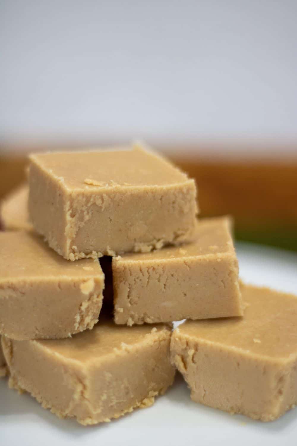 2 Ingredient Peanut Butter Fudge stacked