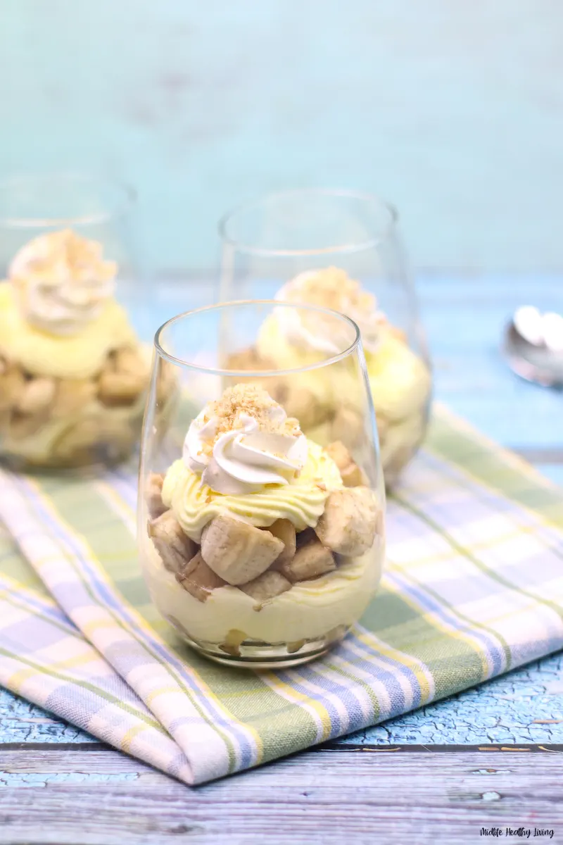 a look at the finished healthy banana pudding